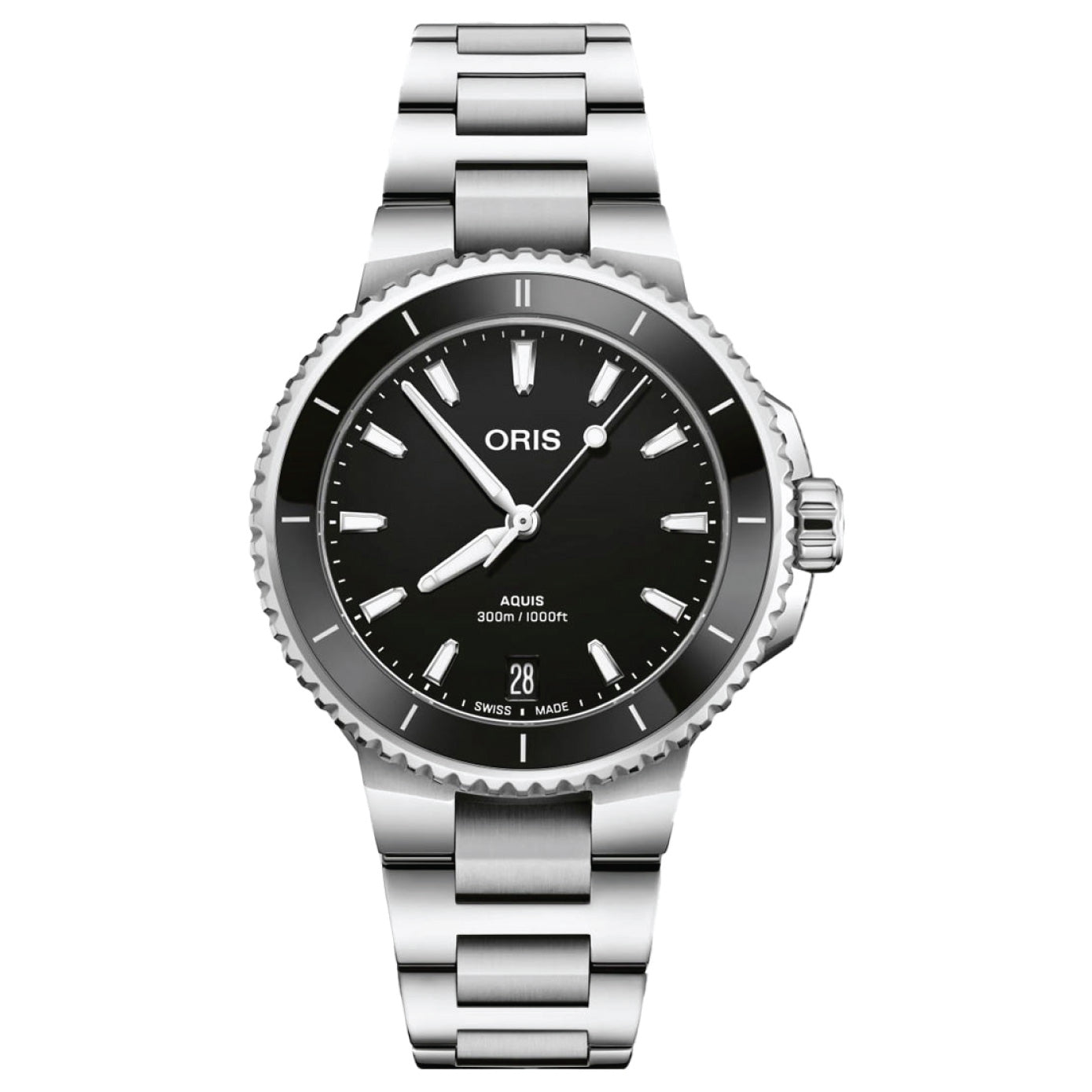 Oris-Aquis Date, Dial:Black, Strap: MB steel polished