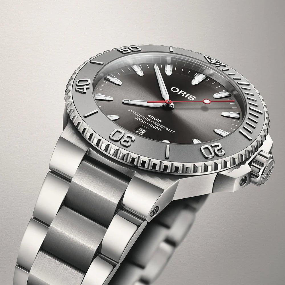 Oris Aquis Date - Dial: Grey, Strap: MB steel polished
