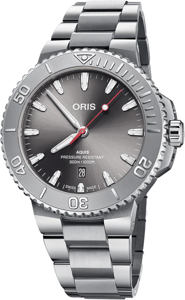 Oris Aquis Date - Dial: Grey, Strap: MB steel polished