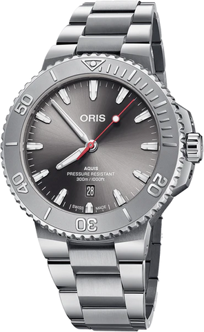 Oris Aquis Date - Dial: Grey, Strap: MB steel polished