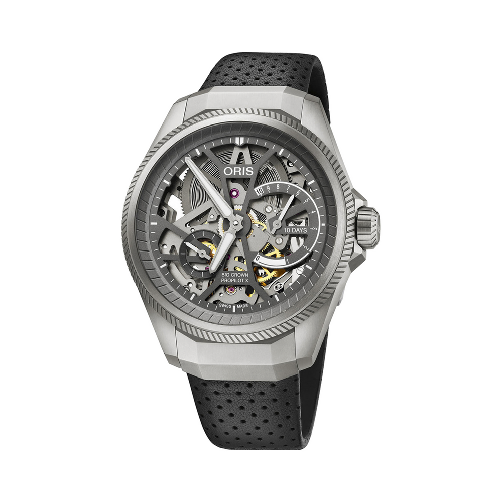 01 115 7759 7153-Set5 22 04TLC Oris BC ProPilot X Cal. 115 - Dial: Grey, Strap: Leather