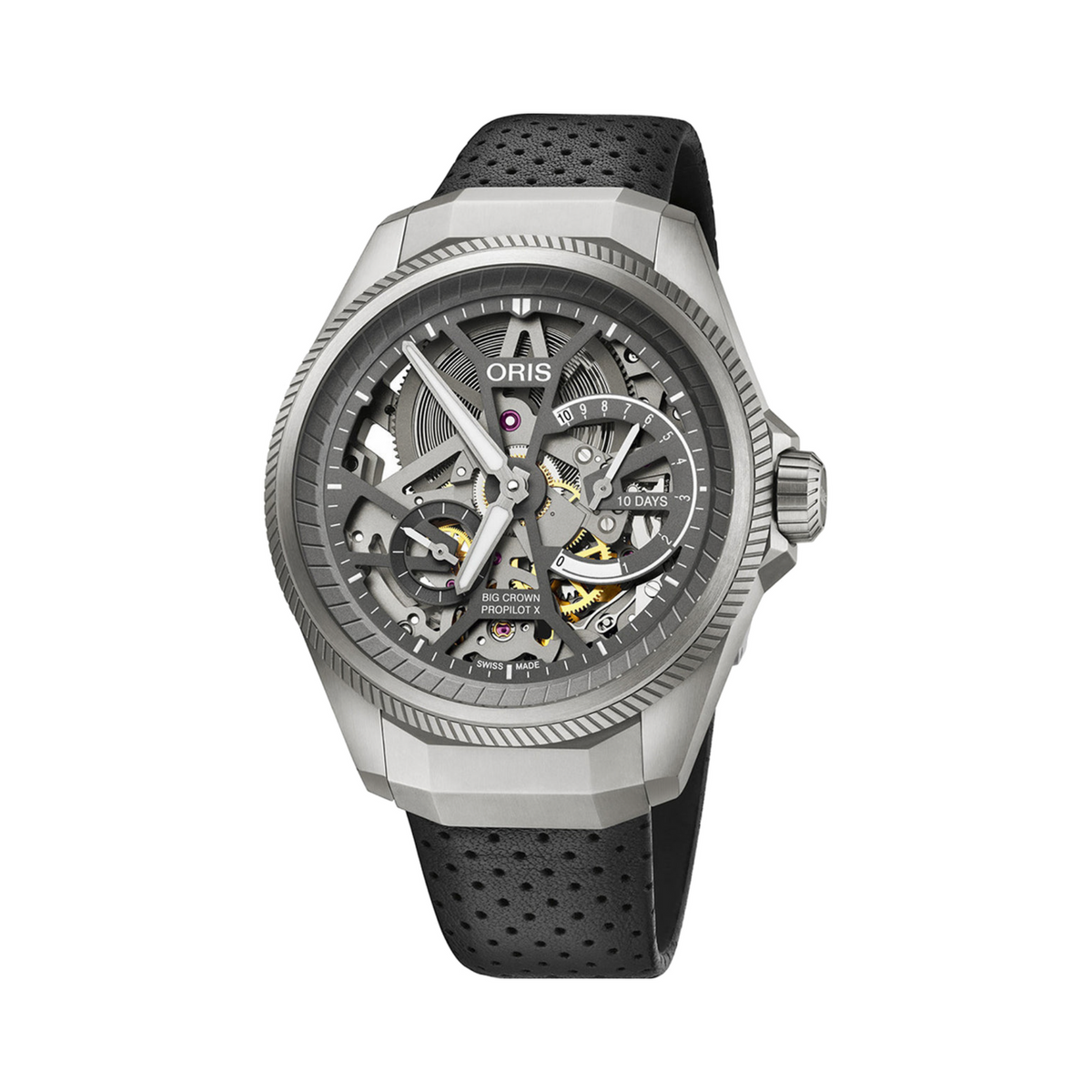 01 115 7759 7153-Set5 22 04TLC Oris BC ProPilot X Cal. 115 - Dial: Grey, Strap: Leather