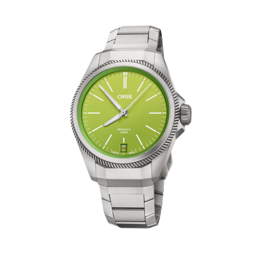 Oris-ProPilot X Kermit Edition, Dial:Green, Strap: MB Titanium