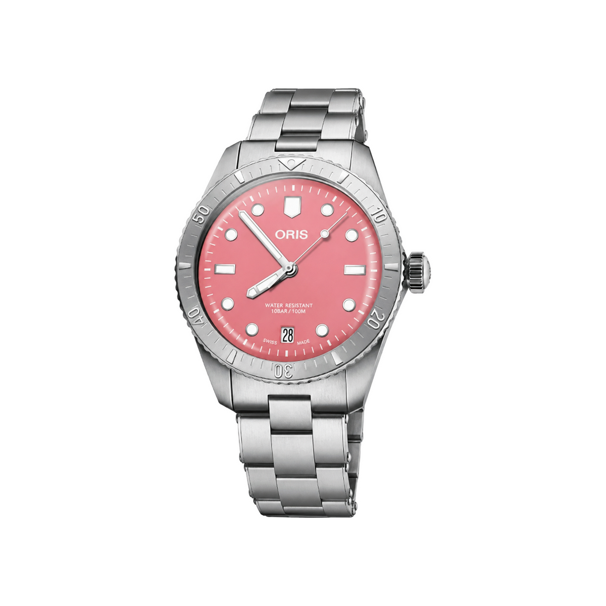 01 733 7771 4058-07 8 19 18 Oris Divers Sixty-Five - Dial: Red, Strap: MB steel polished