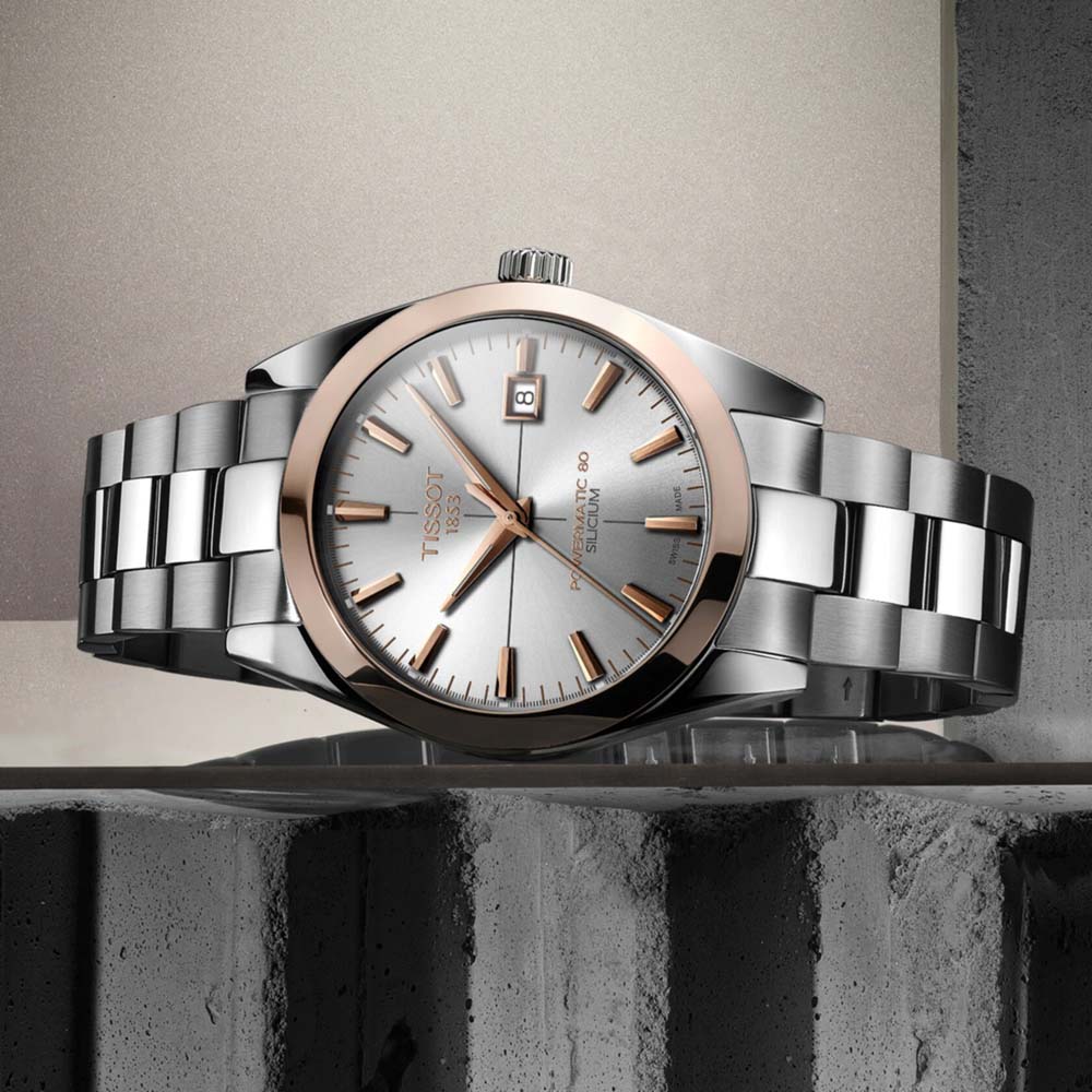 Powermatic 80 Silicium Solid 18K Gold bezel Men's T9274074103100